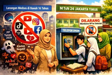 Anak dilarang Bermain Medsos – MTsN 24 Jakarta Sambut Kebijakan Komdigi